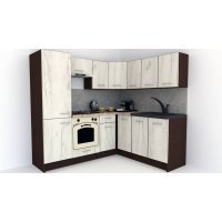 Bucatarie de Colt GENA NEW 7 DR. 180-210, Cu Corp de Cuptor, Wenge / Decor K001
